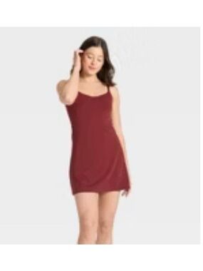 Knit Ruched Active Dress- Maroon size L